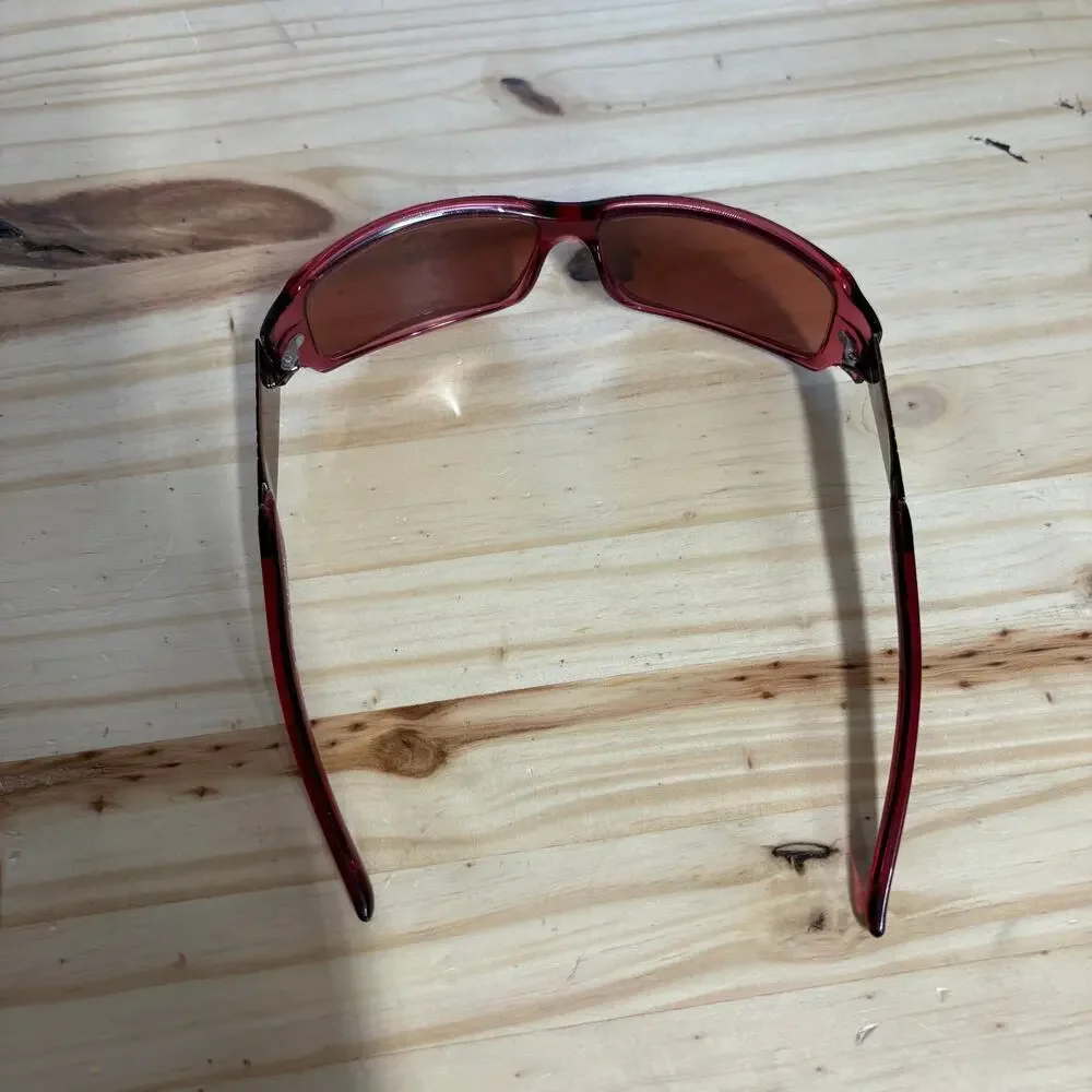 Burberry by Safilo Red Narrow Rectangular Y2K Sunglasses Vintage Red - Picture 7 of 11